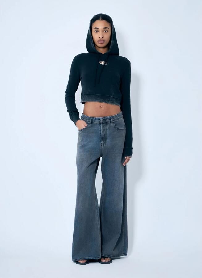 Diesel Vintage Katoenen Hoodie met Metalen Detail Black Dames - Foto 2