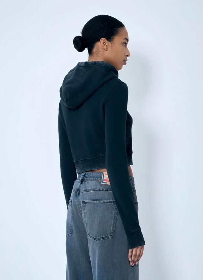 Diesel Vintage Katoenen Hoodie met Metalen Detail Black Dames - Foto 4