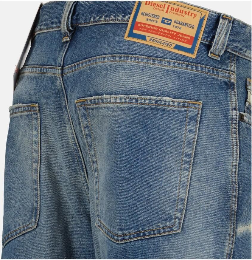 Diesel Vintage Blauwe Straight Cut Jeans Blue Heren