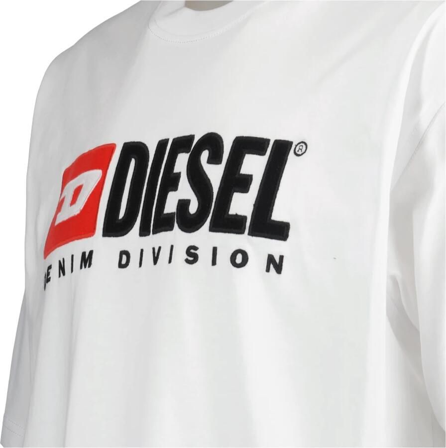 Diesel Witte Katoenen T-shirt met Ronde Hals White Heren - Foto 2