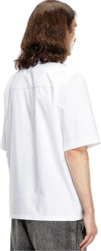 Diesel Witte Lange Mouwen Poplin Shirt met Geborduurd Logo White Heren - Foto 9