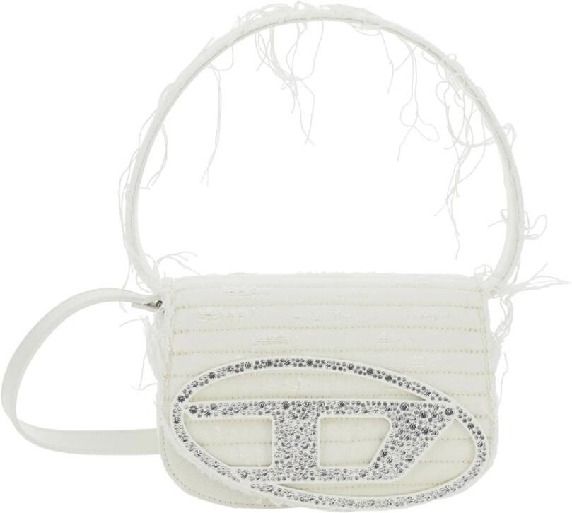 Diesel Witte schoudertas met ovaal D-logo White Dames - Foto 5