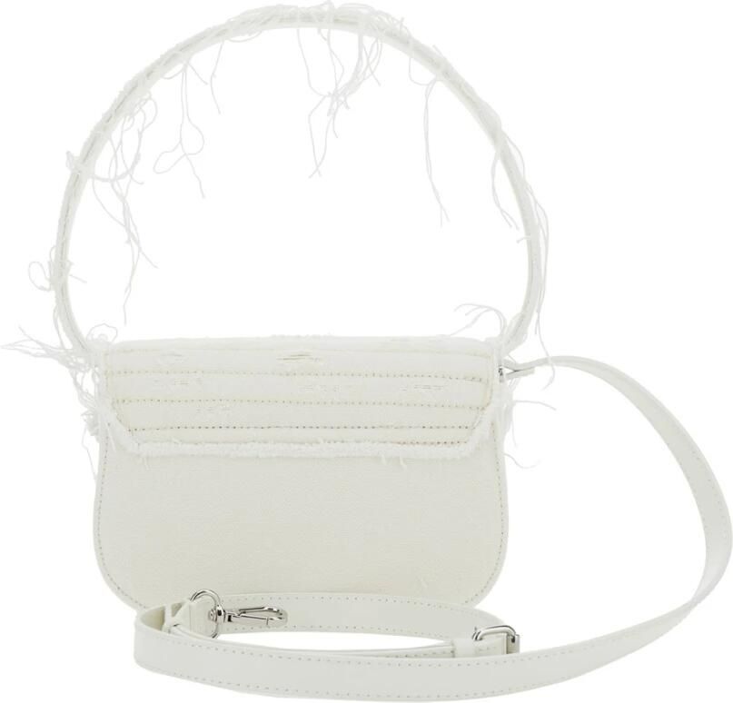 Diesel Witte schoudertas met ovaal D-logo White Dames