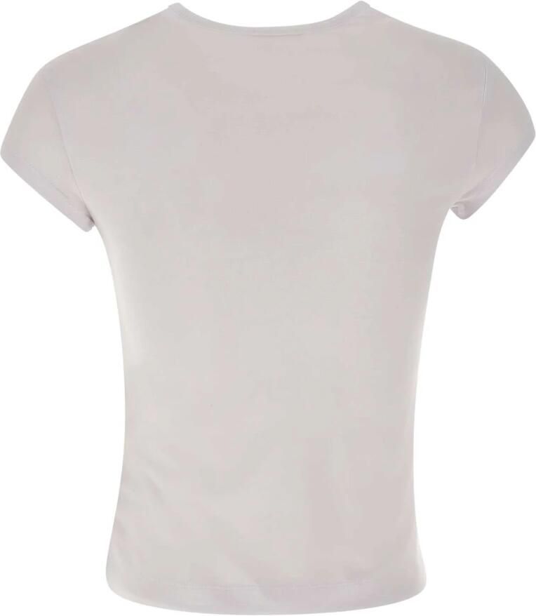 Diesel T-shirt met uitsnijding en logopatch White Dames
