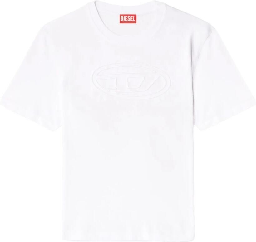 Diesel Geëmbosseerd Ovaal Logo Crew-neck T-shirt White Heren - Foto 6