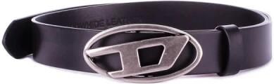 Diesel Zwart Leren Kinderriem Logo Black Dames