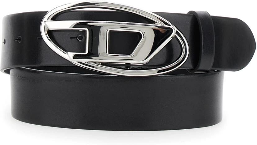 Diesel Italiaanse Leren Riem met Ovaal D Logo Gesp Black Dames - Foto 5