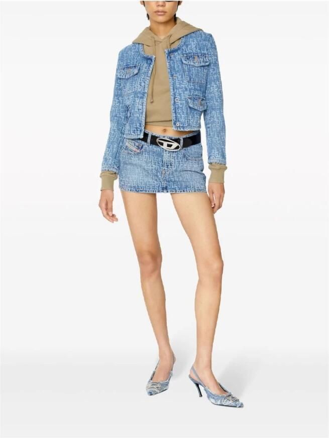 Diesel Italiaanse Leren Riem met Ovaal D Logo Gesp Black Dames - Foto 2