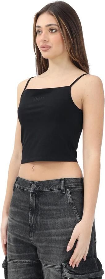 Diesel Zwarte Biologische Katoenen Crop Top Black Dames - Foto 3