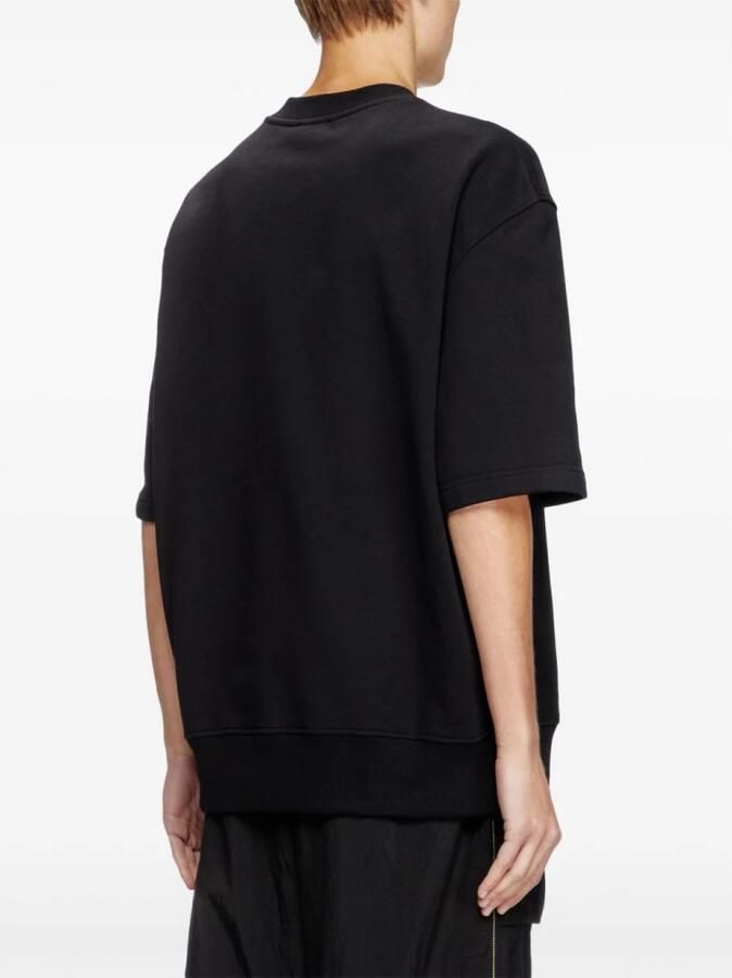 Diesel Zwarte Katoenen Sweatshirt met Zilveren Ovaal Black Heren