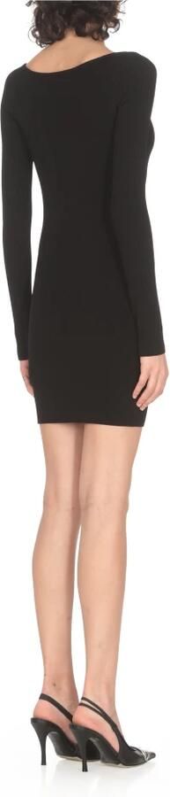 Diesel Zwarte Geribbelde Jurk met Metalen Logo Black Dames - Foto 8