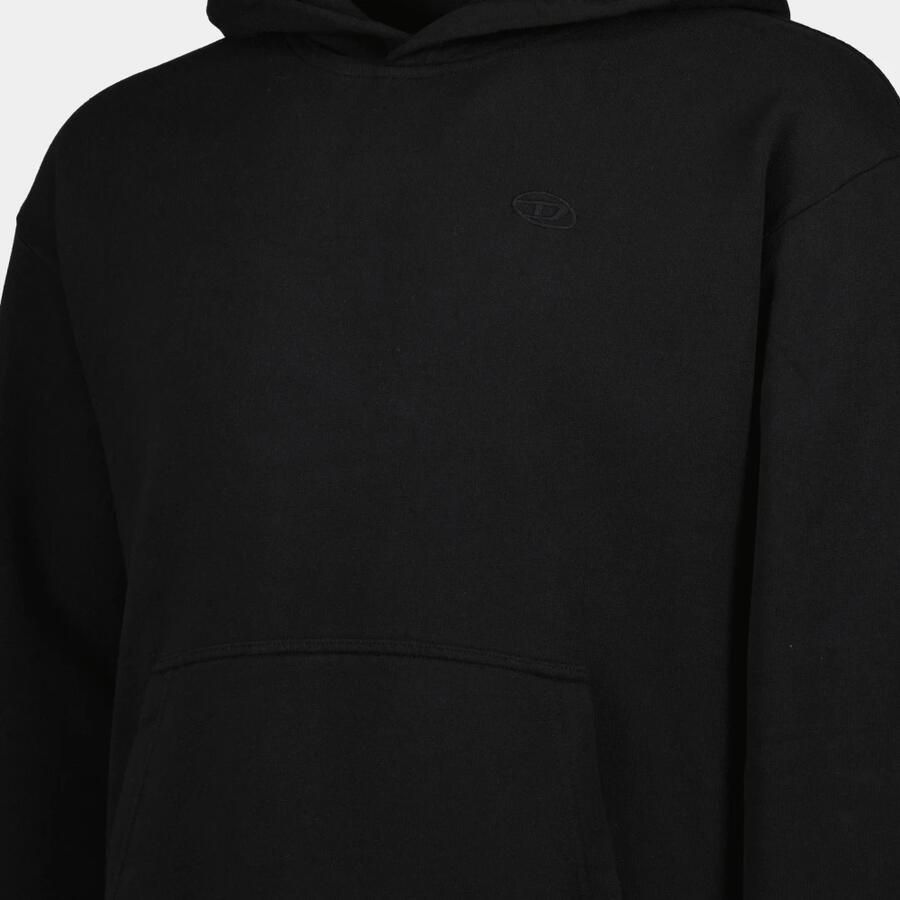 Diesel Zwarte katoenen hoodie met maxi logo Zwart Heren - Foto 2