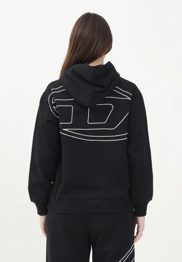 Diesel Zwarte hoodie met Oval D-logo Black Dames - Foto 2