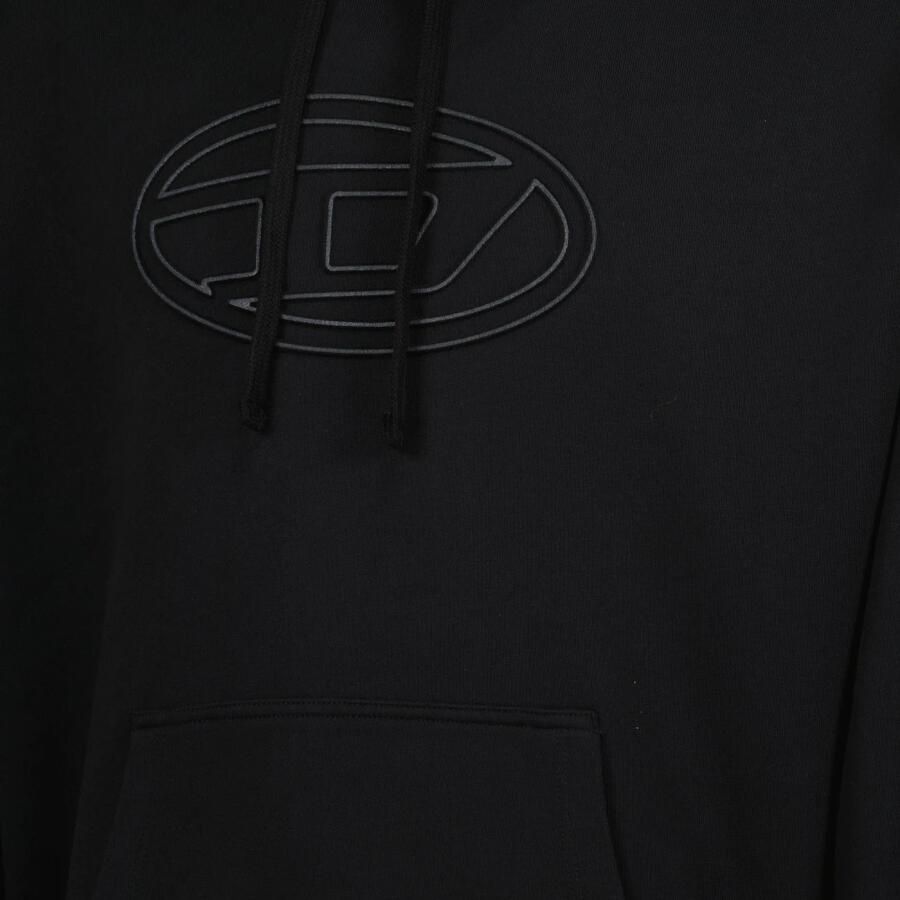 Diesel Zwarte Hoodie S-Ummer-Bigoval Collectie 2025 Black Heren