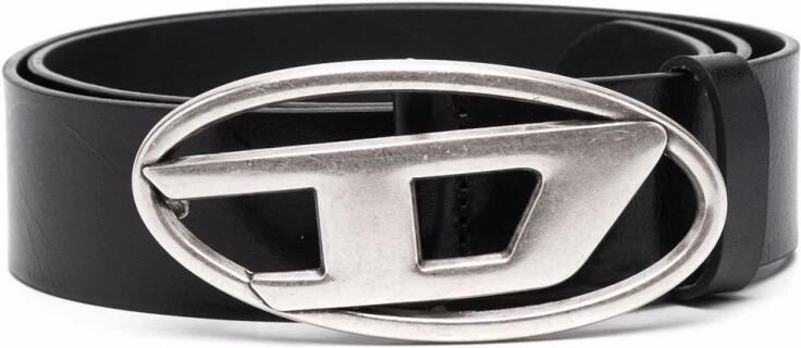 Diesel Zwarte Leren Riem Stijlvol Uniseks Accessoire Black Unisex