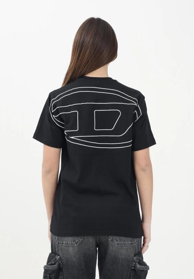 Diesel Zwarte oversized T-shirt met korte mouwen Black Dames - Foto 2