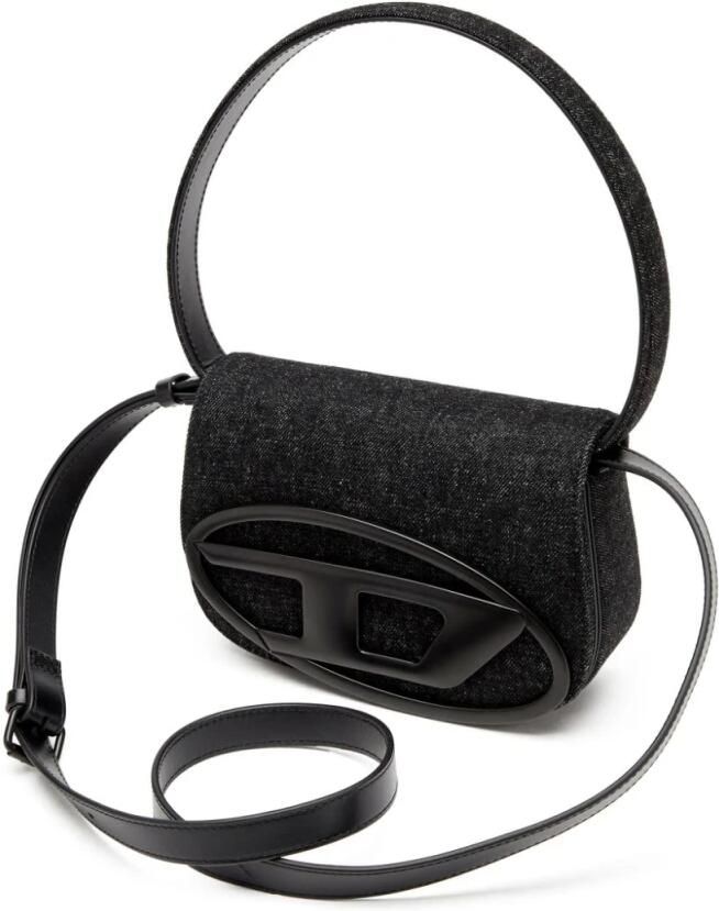 Diesel Zwarte schoudertas met Oval D-plaat Black Dames - Foto 3