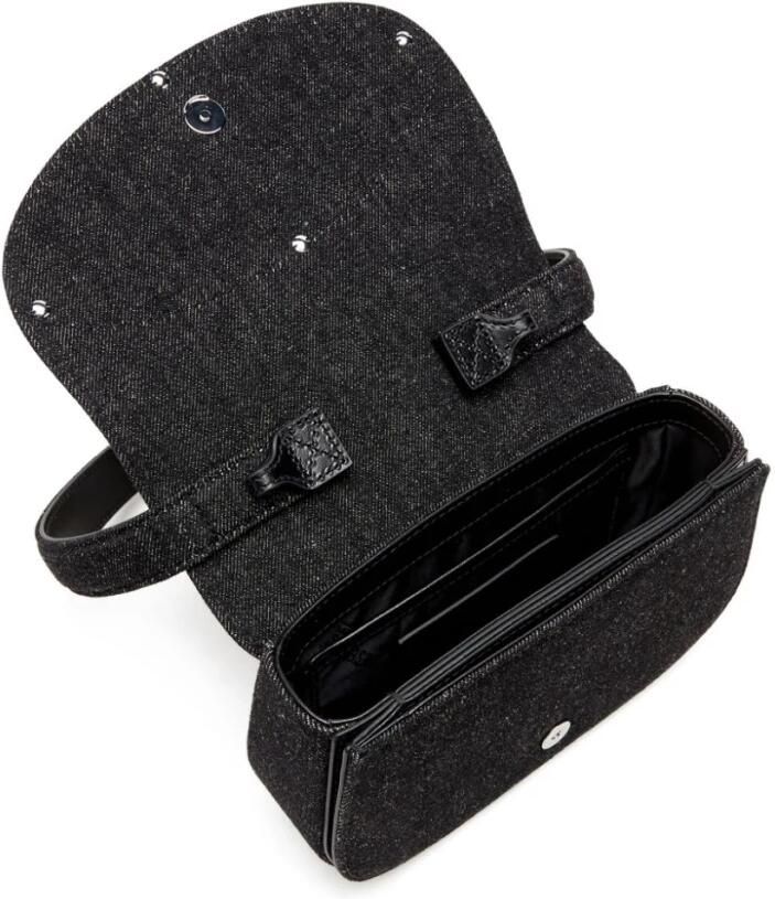 Diesel Zwarte schoudertas met Oval D-plaat Black Dames - Foto 2
