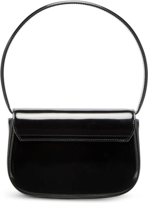 Diesel Zwarte leren schoudertas Magnetische sluiting Black Dames - Foto 13