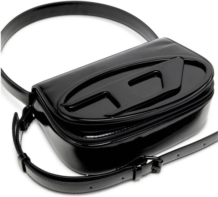 Diesel Zwarte leren schoudertas Magnetische sluiting Black Dames - Foto 5