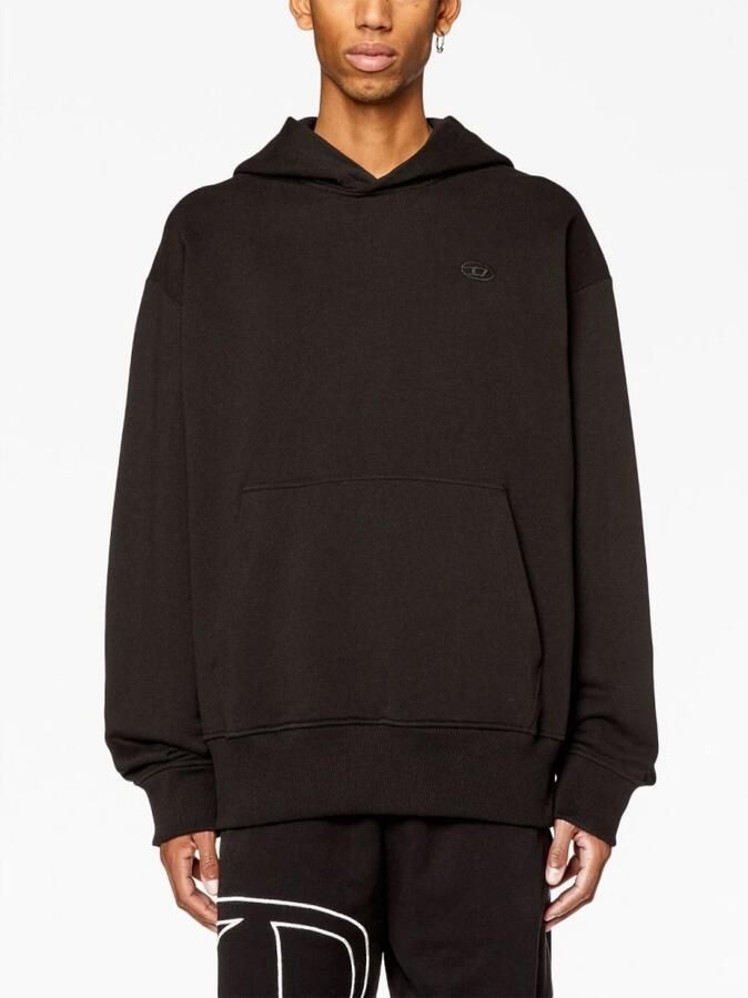 Diesel Zwarte katoenen hoodie met maxi logo Zwart Heren - Foto 5