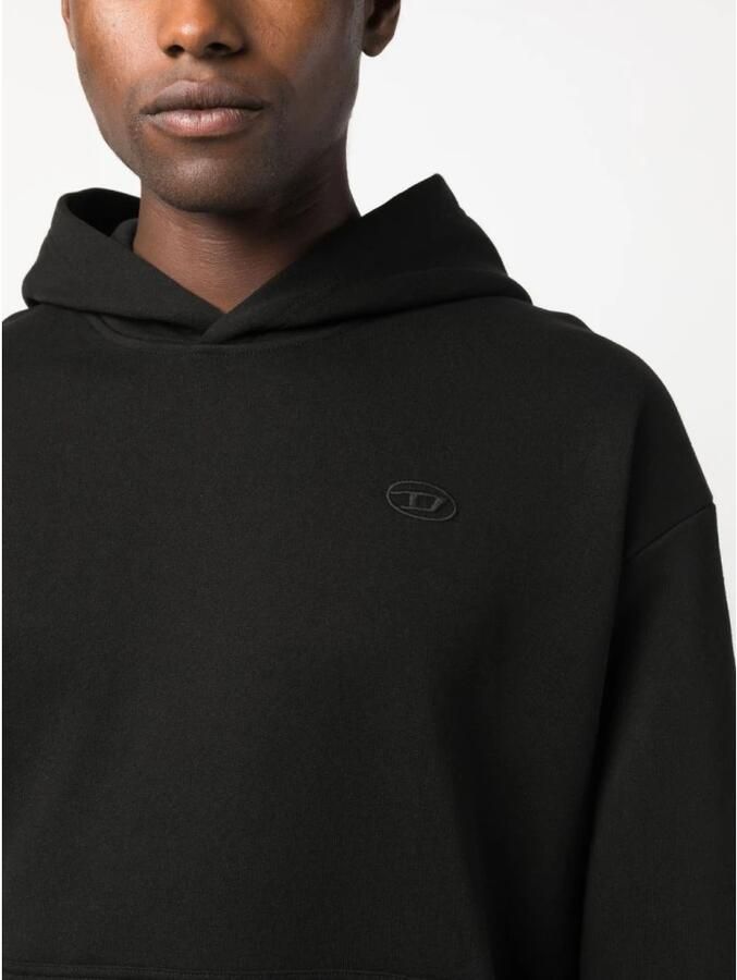 Diesel Zwarte katoenen hoodie met maxi logo Zwart Heren - Foto 4