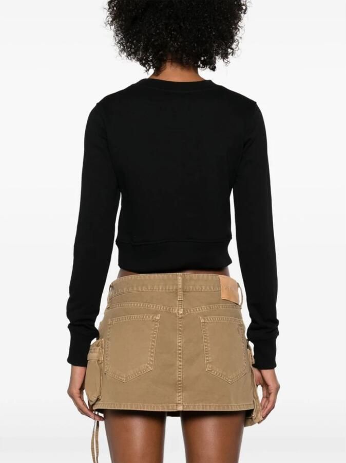 Diesel Zwarte Cropped Sweatshirt met Cut-Out Design Black Dames - Foto 4