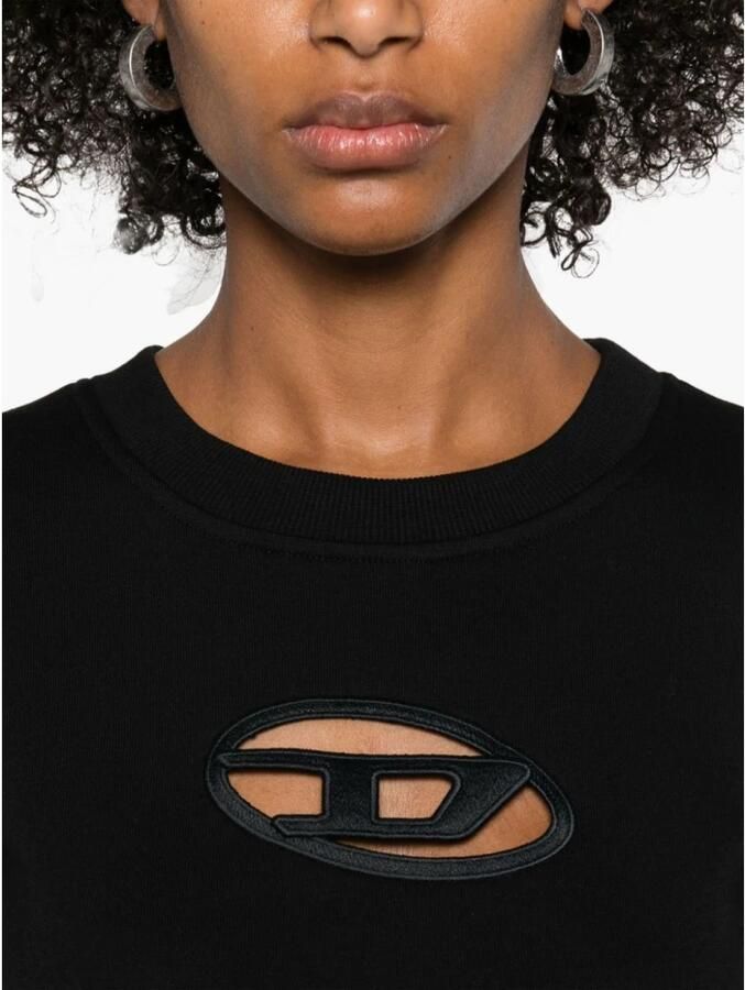 Diesel Zwarte Cropped Sweatshirt met Cut-Out Design Black Dames - Foto 2