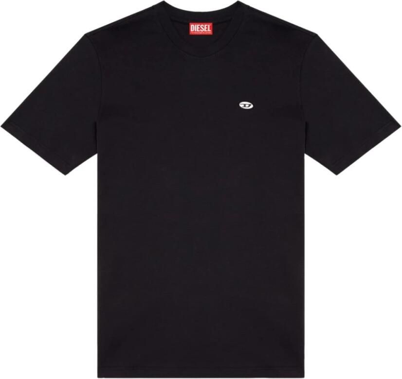 Diesel Zwarte Katoenen T-shirt Herfst-Winter 2024 Black Heren