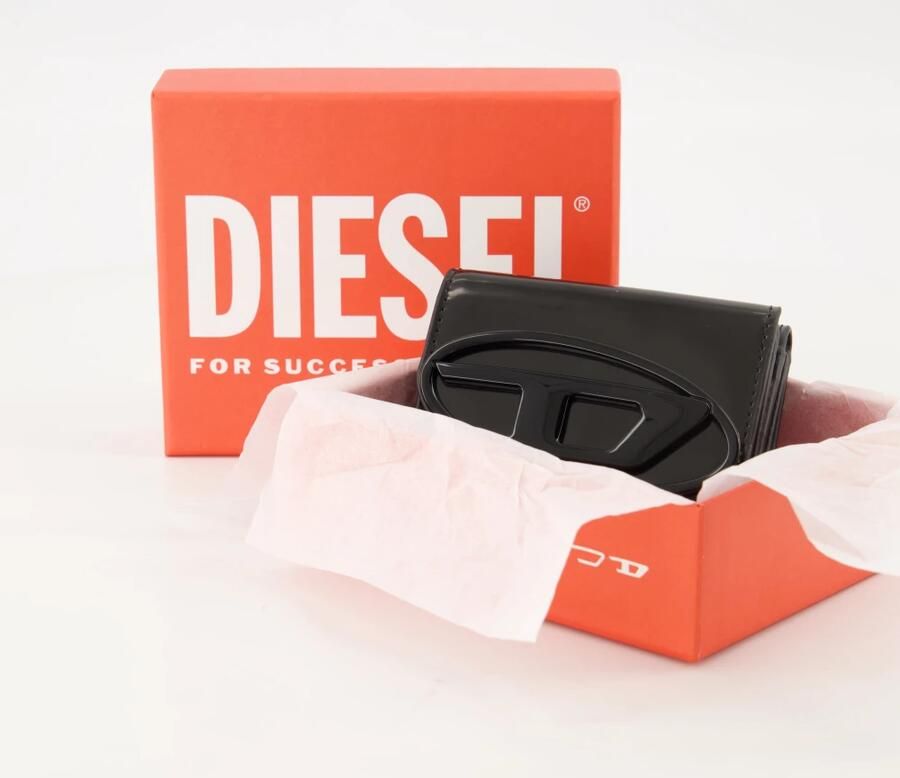 Diesel Zwarte Tri Fold Portemonnee Lente-Zomer 2025 Black Dames - Foto 2
