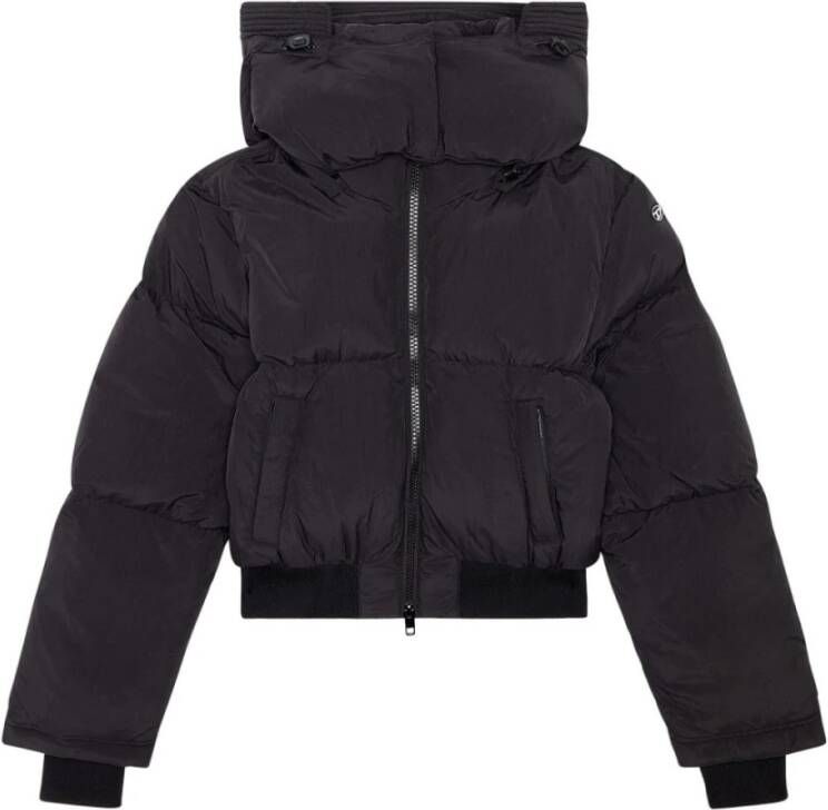 Diesel Zwarte Parka voor Vrouwen Aw24 Black Dames