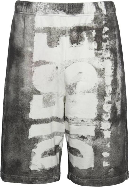 Diesel Casual katoenen Bermuda shorts met elastische tailleband Wit Heren