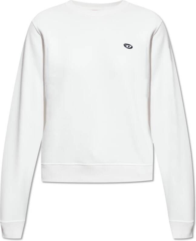Diesel Sweatshirt met oval D-patch White Dames