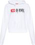 Diesel F-Reggy-Hood-Divstroyed hoodie met logo White - Thumbnail 1