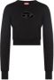 Diesel Zwarte Cropped Sweatshirt met Cut-Out Design Zwart Dames - Thumbnail 3