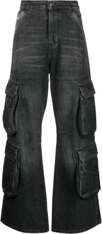 Diesel Cargo jeans van gerecycled katoen met losse pasvorm Black Dames