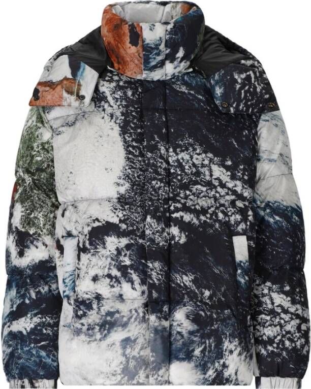 Diesel Gewatteerde jas met multicolor Planet print Meerkleurig Heren