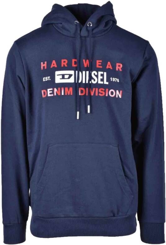 Diesel Heren Katoenen Hoodie Collectie Blauw Heren