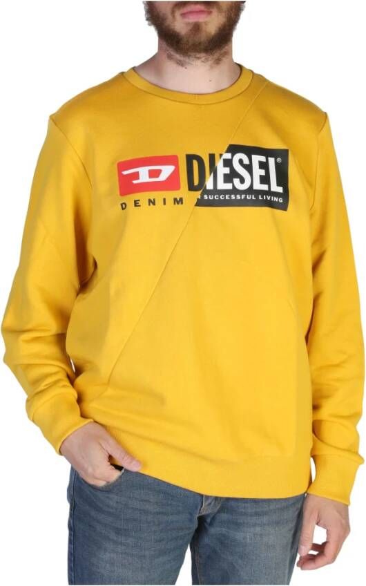 Diesel Heren Sweatshirt met Lange Mouwen en Ronde Hals Yellow Heren