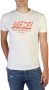 Diesel Logo-Versierd Katoenen T-Shirt voor Mannen White Heren - Thumbnail 2