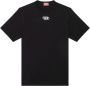 Diesel Heren T-shirt van katoen Zwart Korte mouw Logo D Zwart Heren - Thumbnail 1