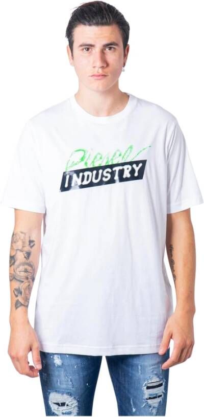 Diesel Bedrukt T-shirt met korte mouwen voor heren White Heren