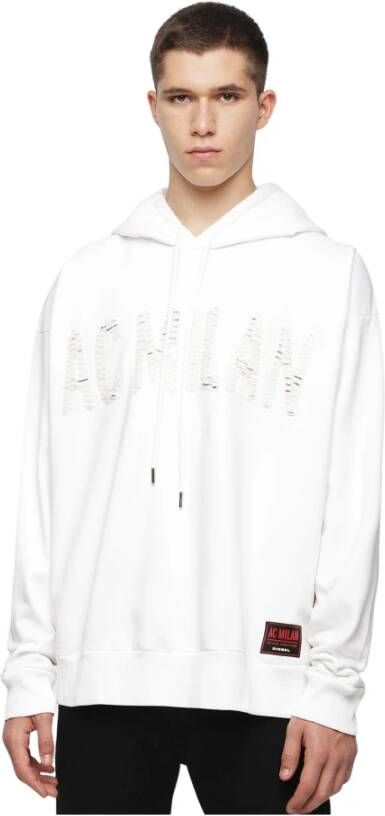 Diesel Heren Witte Hoodie White Heren