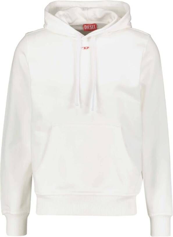 Diesel Logo-Print Pullover Hoodie voor Heren White Heren