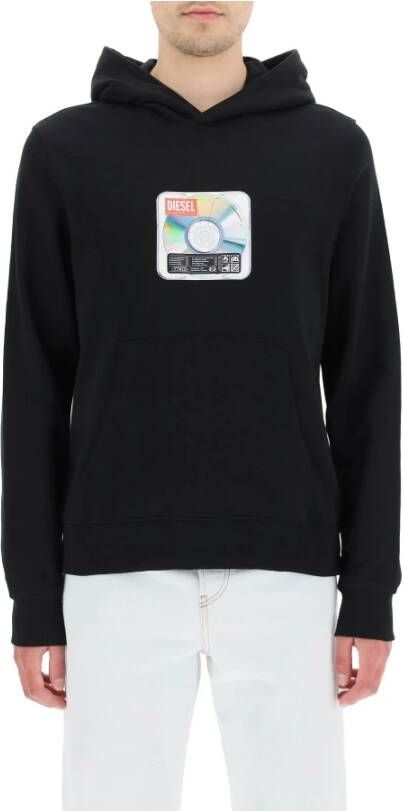 Diesel Hoodie met CD Print Black Heren