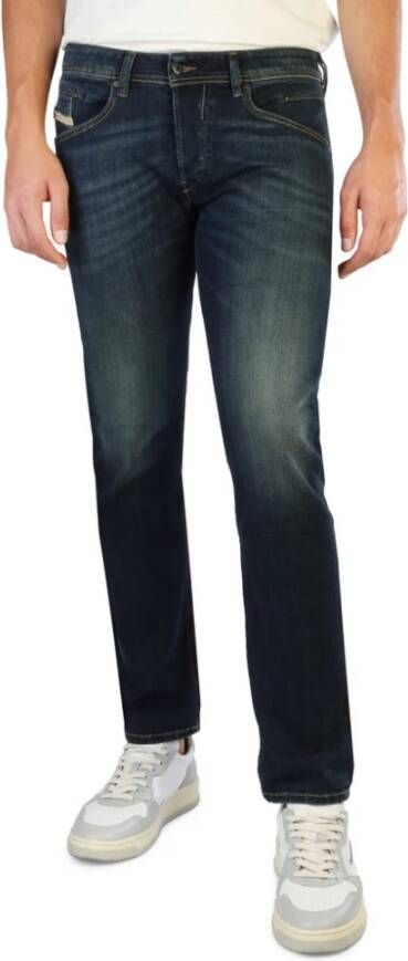 Diesel Heren Legg-Jeans in Effen Kleur met Knoopsluiting Blue Heren