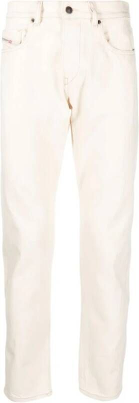 Diesel Slim Fit Beige Katoenen Jeans met Logo Patch White Heren - Foto 13
