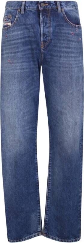 Diesel Klassieke Blauwe Straight-Leg Jeans Blauw Heren