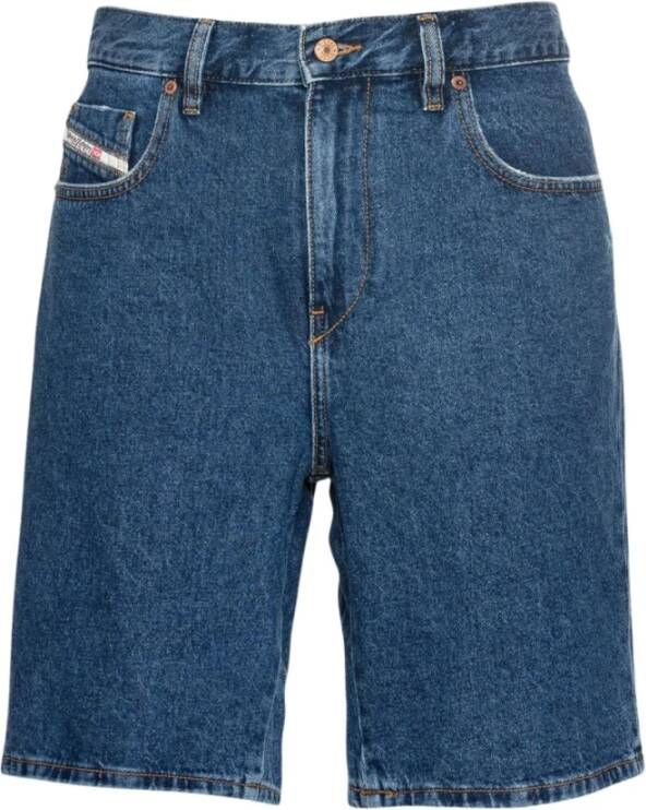 Diesel Heren Knoop Rits Shorts Blue Heren