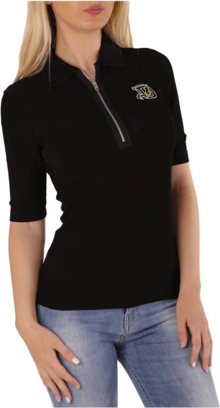 Diesel Zwart dames T-shirt met rits Black Dames